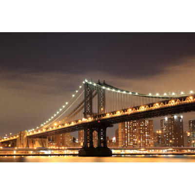 Manhattan Bridge by JHaviv - Wrapped Canvas Print