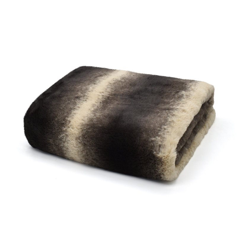 Bulmer Super Soft Faux Animal Touch Snug Blanket Throw, Brown