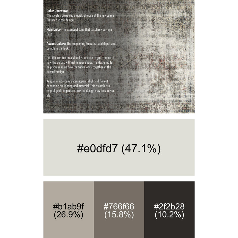 Tapis décoratif gris de style oriental shaniya, Rectangle 6 pi x 9 pi