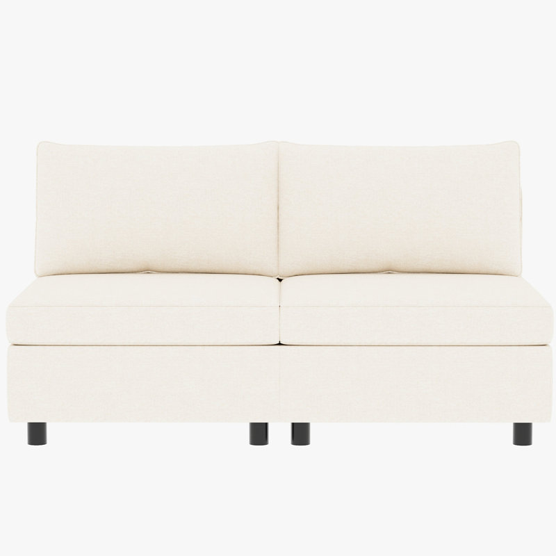 2 modulaires modulaires en chenille beige avec rangement et fonctionnalité pour la maison modulaire, caractéristiques, intérieur