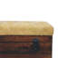 Banc de rangement en cuir brun clair
