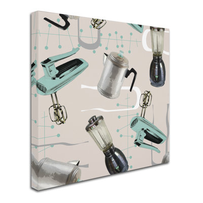 'Fifties Patterns I' by Colour Bakery Graphic Art on Wrapped Canvas