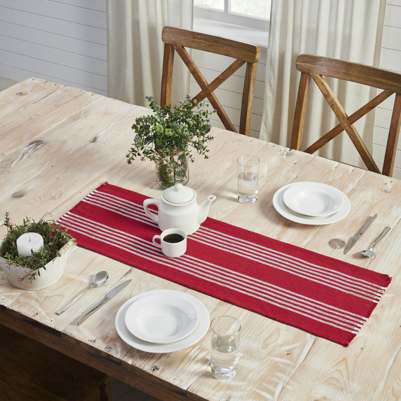 Arendal Rectangle Striped Cotton Table Runner, 36" x 12"