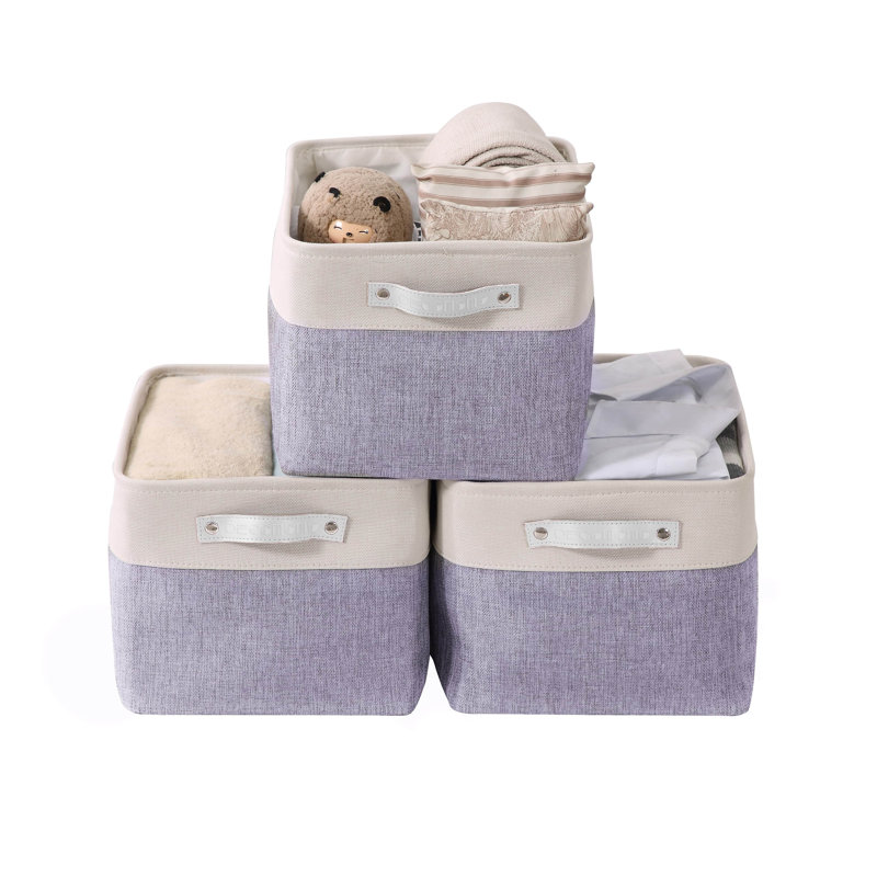 Bac de rangement en tissu XL, Noir / blanc, 3