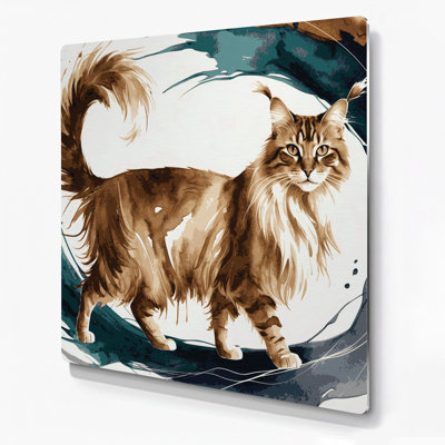 Cats Somali White Metal Wall Art