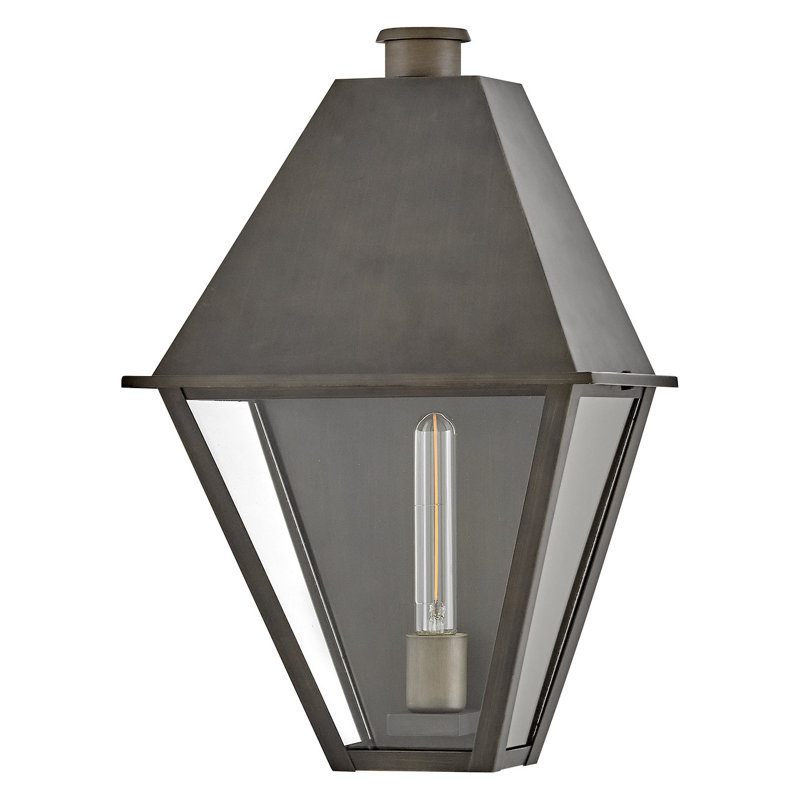 Endsley Single Light Outdoor Aluminum Wall Mount Lantern, 19.25" H x 12.5" W x 8" D