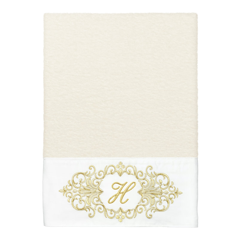 Linum Home Textiles 100% Turkish Cotton MONICA 2PC Embellished Bath Towel Set, H