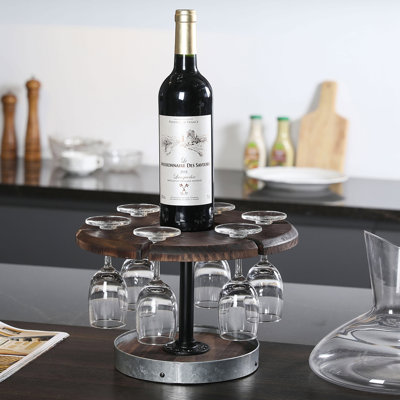 Tabletop Wine Bottle and Glass Rack