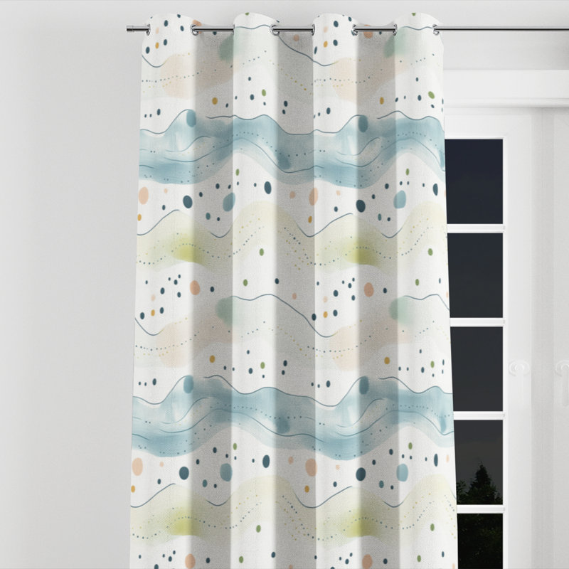 Rideaux Modern Window - rideau à œillets bleu Azurdee - 1 panneau, L 52 po x L 120 po, Œillets argentés