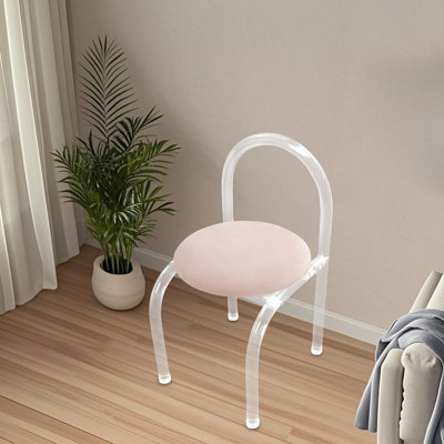 Modern Minimalist Acrylic Chair, Makeup Chair, Acrylic Clear Desk Chair- 15.75"(D)*15.75"(W)*28.35"(H) by Ivy Bronx