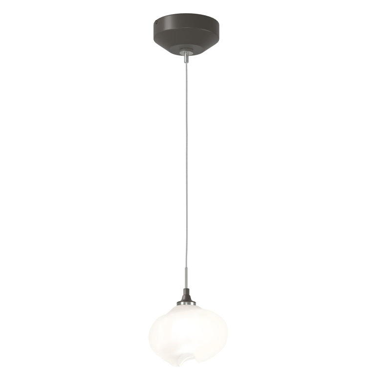 Ume 1 - Light Single Geometric Pendant, Frosted, Dark Smoke
