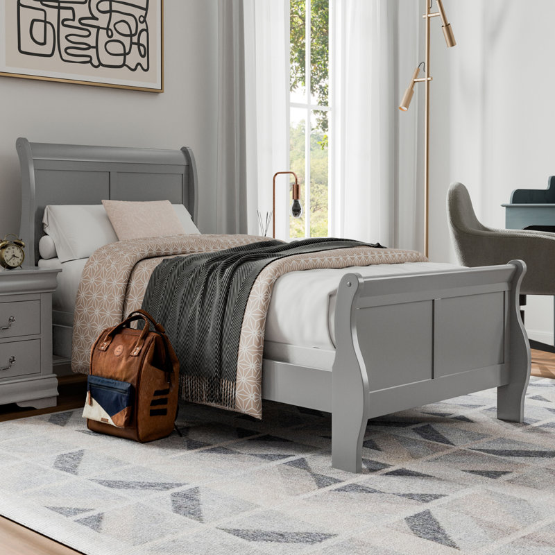 Lit-bateau Emelinda, Gris, Lit simple