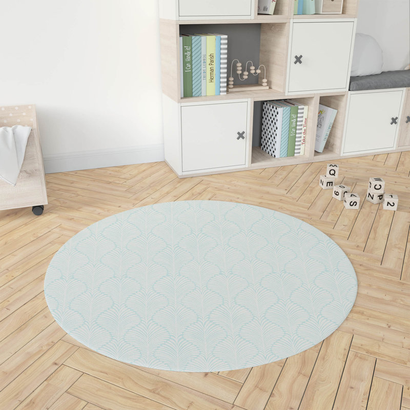 Tapis de jeu pour enfants Elegant Palms, Bleu clair / bleu