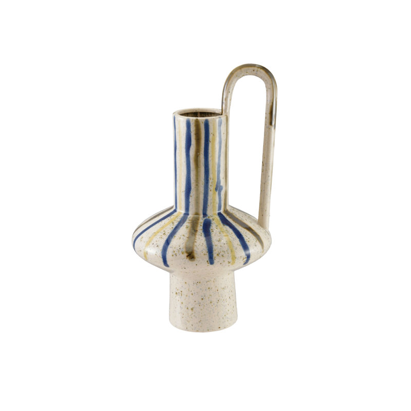 Vase en grès peint à la main avec poignée