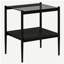 Table d'appoint moderne 2 pièces avec plateau en verre trempé et panneau de fibres à densité moyenne, table de salon moderne