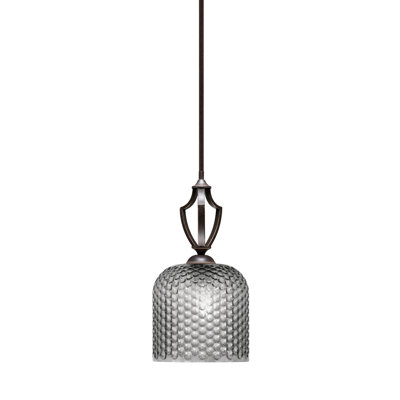 Mini-luminaire suspendu Shutesbury, verre fumé 7 po
