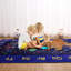 Tapis pour enfants, système solaire, alphabet ABC, tapis antidérapant, à poils courts, doux et éducatif pour la chambre à coucher, bleu.-918752492