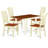 3 Piece Dining Table Set for Small Spaces Contains a Rectangle Dining Room Table with Dropleaf and 2 Wooden Seat Chairs, Buttermilk & Cherry-1517209534-1517209532-1517209533