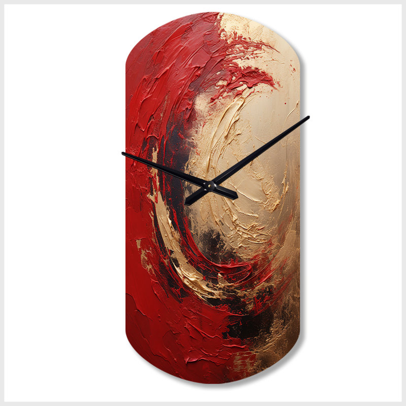 Horloge murale cylindrique dorée Okeith, Grand