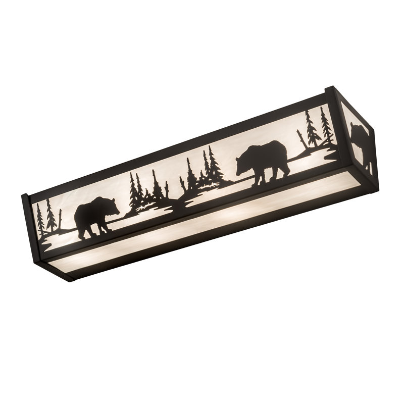 Rustic Lodge 4 - Light Bath Bar, White