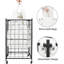 Panier à linge avec roulettes, panier à linge sur roulettes avec cadre en fil métallique avec sac amovible, rangement de paniers à linge de rangement pour dortoir pour chambre à coucher, salle de bain 100L-1454413955