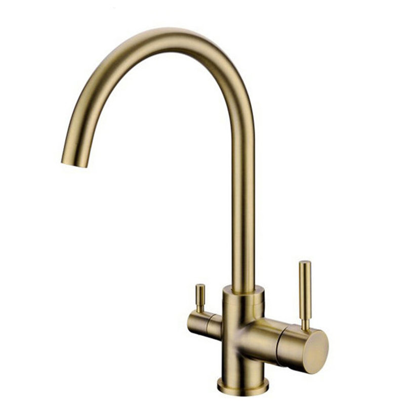 Vincennes Twin Lever 3-Way Tap (Triflow Tap), Brushed Brass