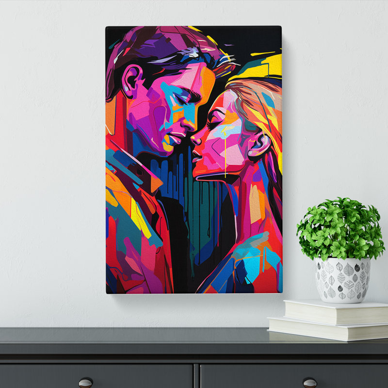 Lovers Pop Art No.2 - Wrapped Canvas, 50cm H x 35cm W x 3cm D