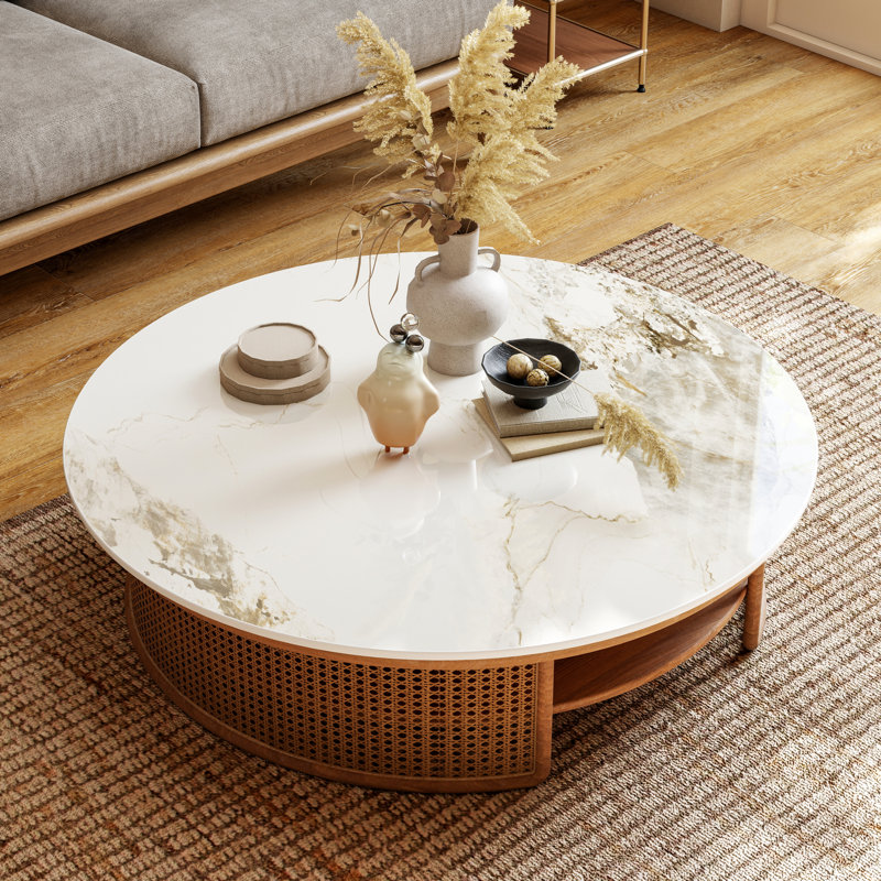 Plateau de table rond 35 po, H 0,43 po x L 35,43 po x l 35,43 po