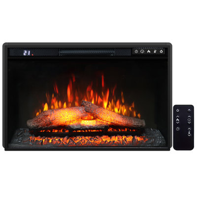 26 in. Recessed Electric Fireplace Inserts with Logs