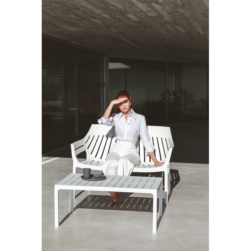 Spritz 46.75" Wide Outdoor Patio Sofa, Plastic White