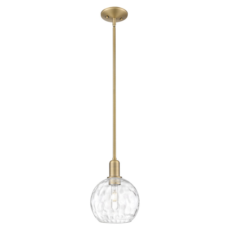 Mini-luminaire suspendu 1 lumière Arcadia - Sevier, Laiton brossé, H 7 po x l 8 po x P 8 po
