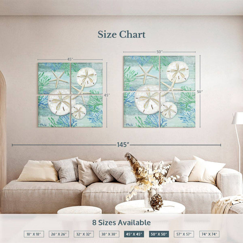 Brampt Clearwater Shells II, 50" H x 50" W