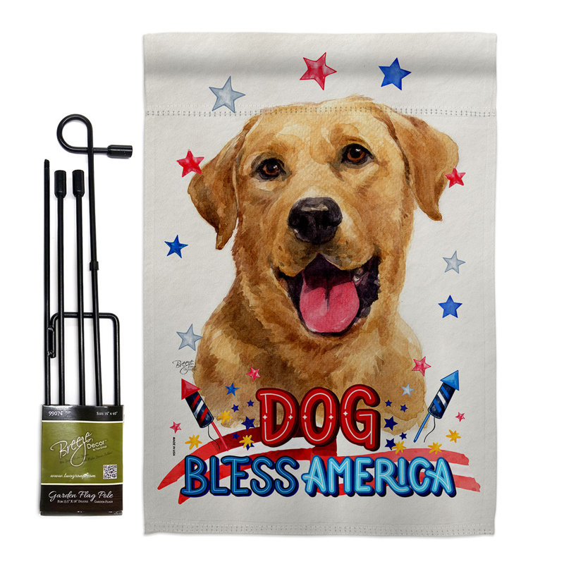 Drapeau de jardin en polyester Patriotic Labrador Retriever, H 18,5 po x l 13 po