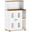 Double litière, salle de chat cachée pour 2 chats, conception multi-usage, portes, trous d'aération, meubles en bois pour panneaux de particules, fonctionnalité de cabinet latéral, intimité et rangement, blanc