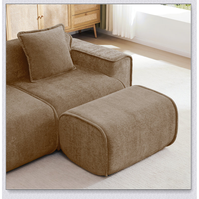 Repose-pieds luxueux en velours avec tissu durable et design élégant pour les intérieurs modernes, Brun