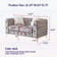 Luxueux canapé de style Chesterfield en velours avec détails capitonnés et pieds en métal, y compris 2 coussins décoratifs, beige