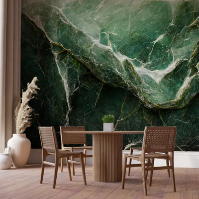 Emerald Green Marble Texture Wall Mural
