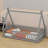 Tent-Inspired Low-Profile Bed Featuring Safety Rails And Built-In Slats-653124542