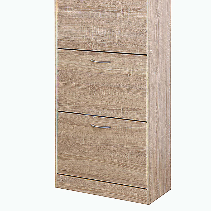 3-Drawer Shoe Storage Cabinet, 3-Tier Wood Shoe Rack Storage Organizer