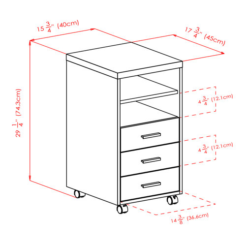 Hashtag Home Cowell 15.75'' Wide 3 -Drawer Mobile File Cabinet ...
