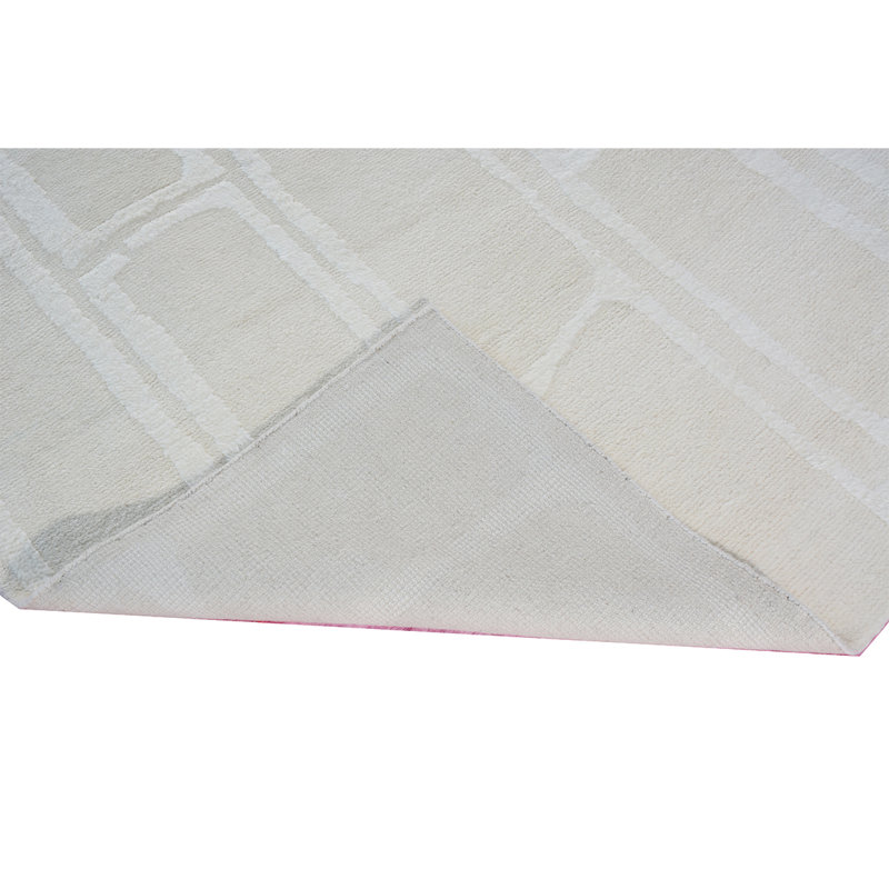 Wool Geometric Area Rug in Ivory, Rectangle 6' x 9'
