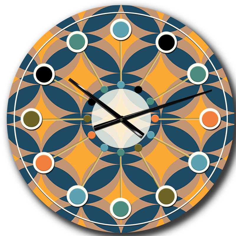 Abstract Abstract Design III - horloge murale moderne Mid-Century, Grand