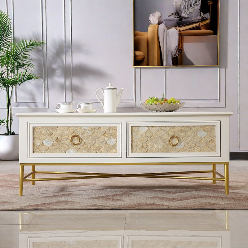 Light luxury style shell coffee table
