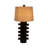 Modern Black Stoneware & Ceramic Table Lamp - 31" Tall with Textured Cylindrical Base & Fabric Shade - Ideal for Bedroom, Living Room, Office & Home Decor
