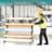 Alloy Mobile Storage Rack for Lumber & Conduit - Heavy-Duty 50" Wide Rolling Cart | Garage & Workshop Organizer