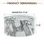 Table basse cylindrique moderne à effet marbre, panneau de fibres à densité moyenne blanc classique, diamètre de 23,6 pouces, base cylindrique compacte pour le salon