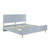 Gray High Gloss Ek Bed With Metal Legs And Wave Pattern Design, 39 Slats, Fully Kd Structure, 660Lbs Weight Limit, 86"W X 81"D 46"H Design Finish, Legs, Kd, No Box Spring Required, Weight,-42031138