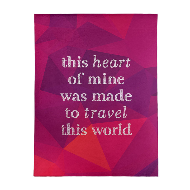 Tapis en polyester en simili-citation pierre de voyage love, Rectangle 5 pi x 7 pi