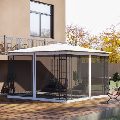 Remplacement de la paroi latérale du pavillon de jardin 10 pi x 12 pi, blanc - espace extérieur contre les insectes et les débris, installation rapide Gardez la zone de la baie propre et simple