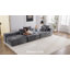 Canapé modulaire moderne surdimensionné avec 2 repose-pieds | Ensemble 4 pièces | Tissu chenille scintillant | Aucun assemblage requis | Comprend 4 coussins | Gris-1796446246